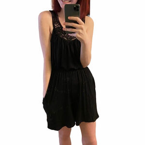 Filly Flair Black Crochet Romper Size Small